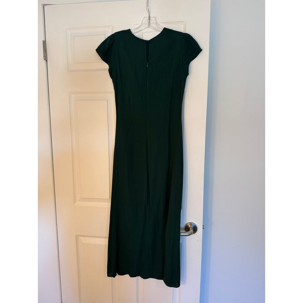 Reformation Frasier Midi Dress in Forest Green - Picture 2 of 7
